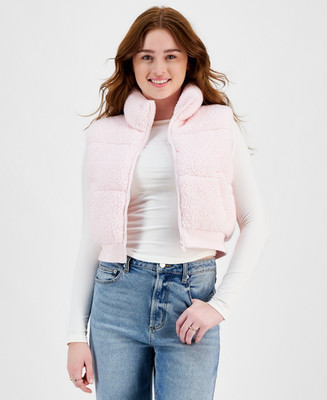 Planet Heart BALLET SLIPPERS Juniors Sherpa Puffer Vest & Seamless Tee, US Large