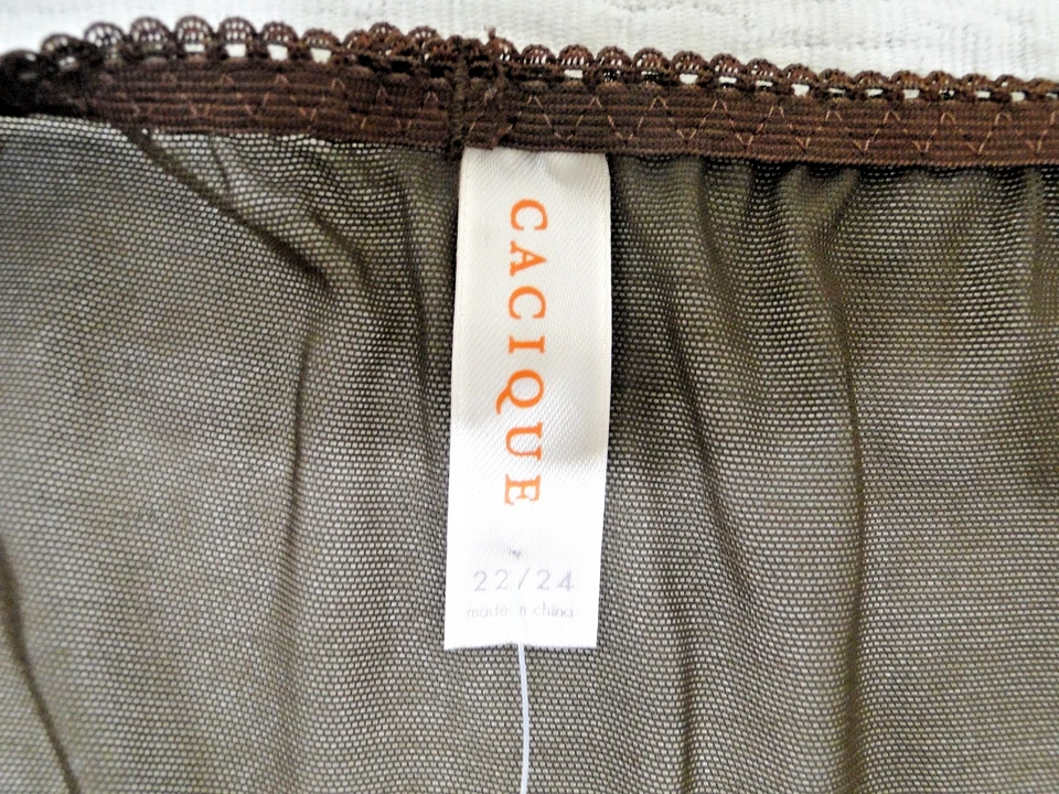 NUEVO CON ETIQUETAS Bragas Cacique Marrón Descarado Champagne Floral Encaje Lane Bryant 22/24 Foto 3 de 4