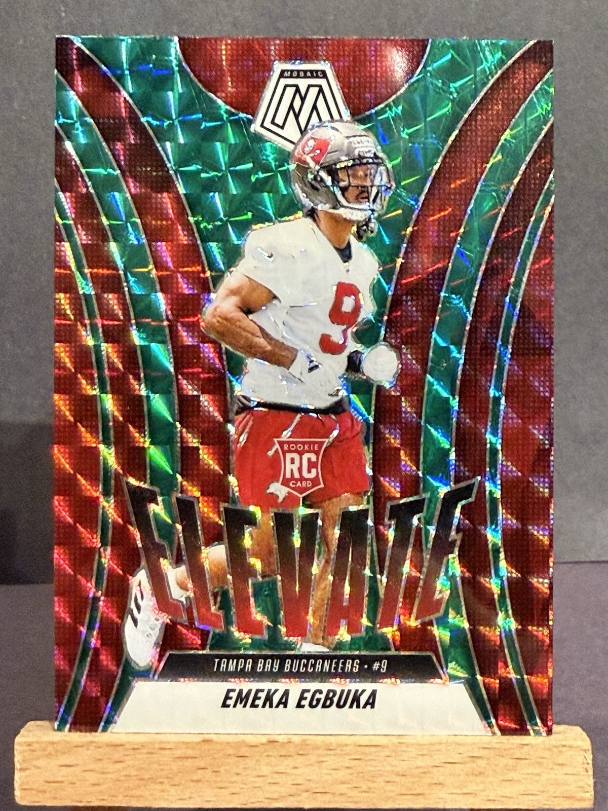 2025 Panini Mosaic - Elevate Emeka Egbuka #2 Red Mosaic Prizm (RC)