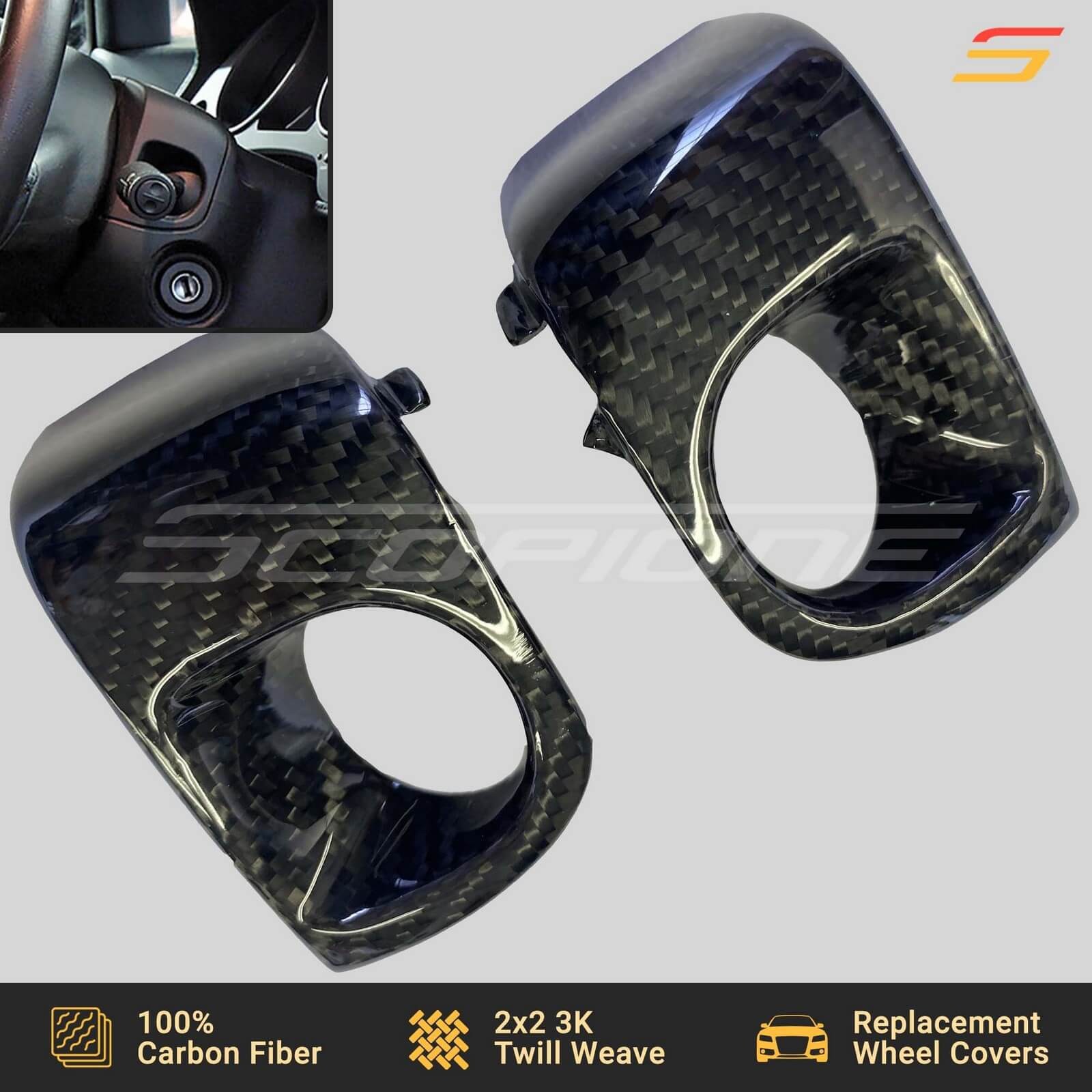 Scopione Carbon Steering Wheel Manual Gearbox Covers for Lamborghini Gallardo