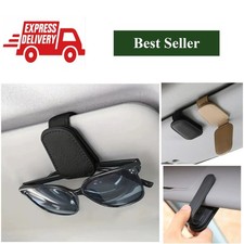 Car Sunglasses Holder Magnetic Leather Sun Visor Clip Ticket Holder