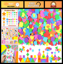 3240Pcs Colorful Foam Shape Stickers - Heart, Star, Circle for DIY Crafts Scra