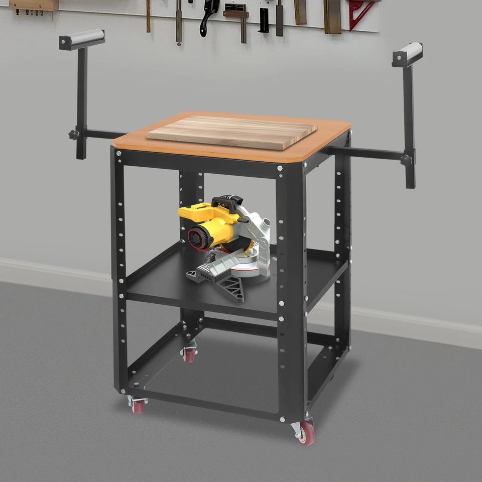 Soporte para cepilladora rodante 550 libras capacidad de carga soporte para herramientas altura ajustable con ruedas Foto 3 de 4