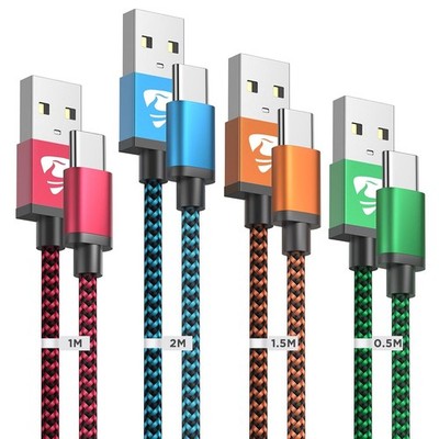 USB C Kabel 4er Set Schnellladung Nylon USB Typ C für Samsung iPhone 15 16 17