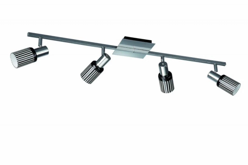 Energiespar Spotbalken 4x E14 Dekorglas Schwarz Weiss gestreift warmweiß Glanz - Bild 1 von 1