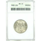 1929 Standing Liberty Quarter MS 64 ANACS Silver 25c Coin SKU:I15276