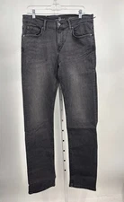 7 For All Mankind Mens Slimmy Straight Jeans 34x34 Gray Washed Denim Stretch NEW