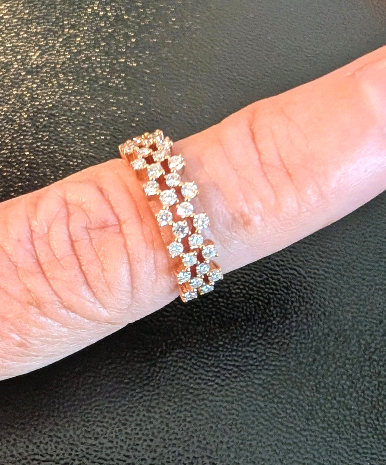 BEAUTIFUL UNIQUE INTERLOCKING DIAMOND STACKING RI… - image 5