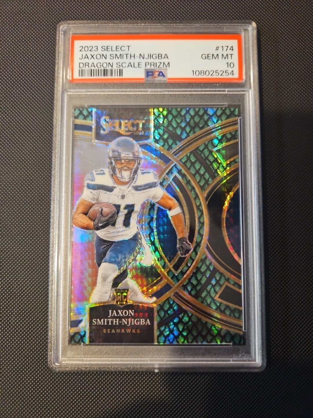 2023 Panini Select Premier Level Jaxon Smith-Njigba #174 Dragon Scale Prizm /70