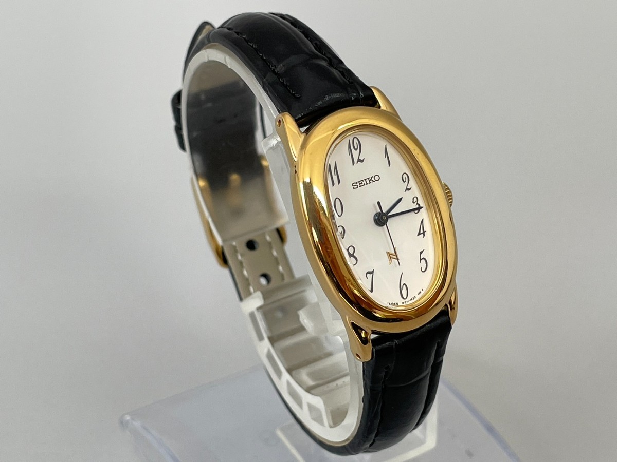 SEIKO Noie 1F21-5B70 Vintage 1996 [US Stock] Gold Oval Ladies