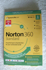 "Norton 360 Standard 2020 Electronic Download 1 Device Virus Protection" New
