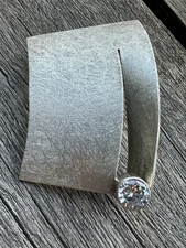 925S Sterling Silver Necklace Rock Crystal  Pendant Norway vtg 2408