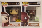 Lord of the Rings Funko LOT of 2 #'s 635 Elrond and 636 Grishnakh with Protector