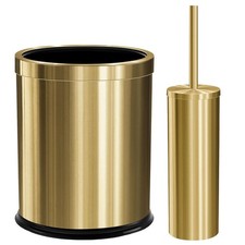 Maxdot 2 Pcs 2.6 Gallon/10 L Gold Bathroom Tr...
