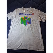 Nintendo 64 N64 Logo Gráfico Camiseta Hombre Grande Gris Jaspeado Retro Videojuego NUEVO