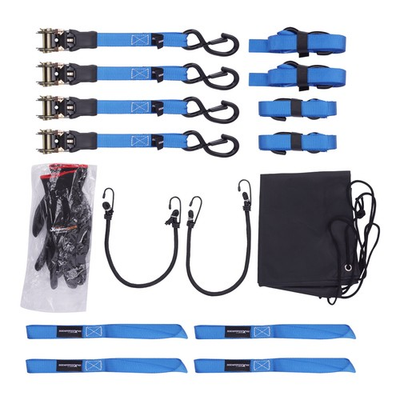 #ad S Hook Heavy Duty Ratchet Straps Tie Down Blue 2200 lbMotorcycle Trailer Truck $35.33