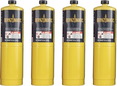 Bernzomatic MAP PRO Gas Cylinder Pack (4) 99.9% Purity Propylene 14.1 oz MAPP