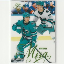 Michael Misa Rookie 2025-26 UD Flair Hockey Forecheck Green Parallel Sharks /349