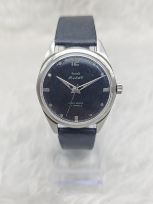 HMT Pilot Para Shock 17 Jewels Mechanical Manual Vintage Watch (Black Dial).