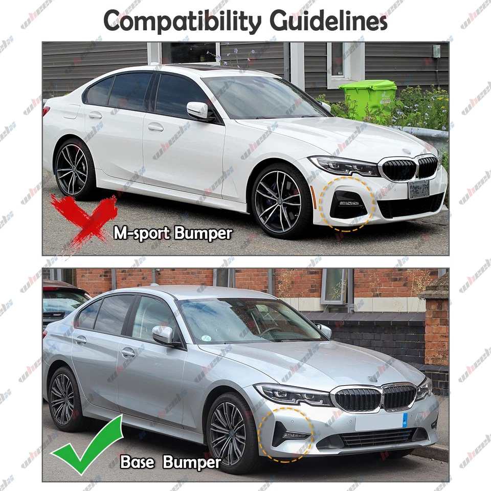 Para BMW Serie 3 G20 320i/e 330i Base 19-22 V Estilo Brillo Negro Labio Parachoques Delantero Foto 2 de 4