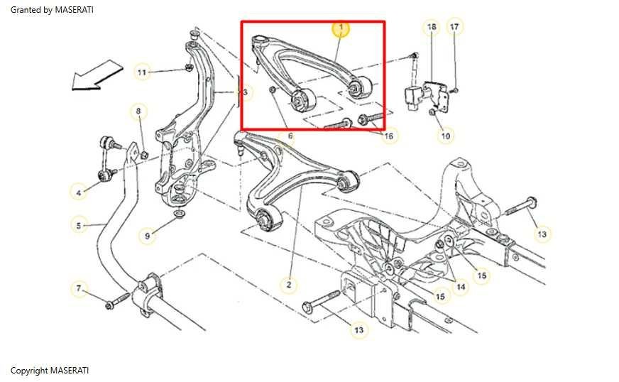 17-21 Maserati Ghibli 3.0L RWD Front Driver LH Side Suspension Upper Control Arm