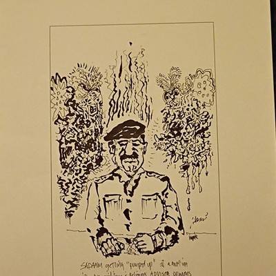 Jerry Garcia ''Saddam getting pumped up'' limited edition lifetime print.
