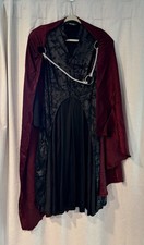 Women's Dragon Warrior Queen Costume in Black  Burgundy - Medium