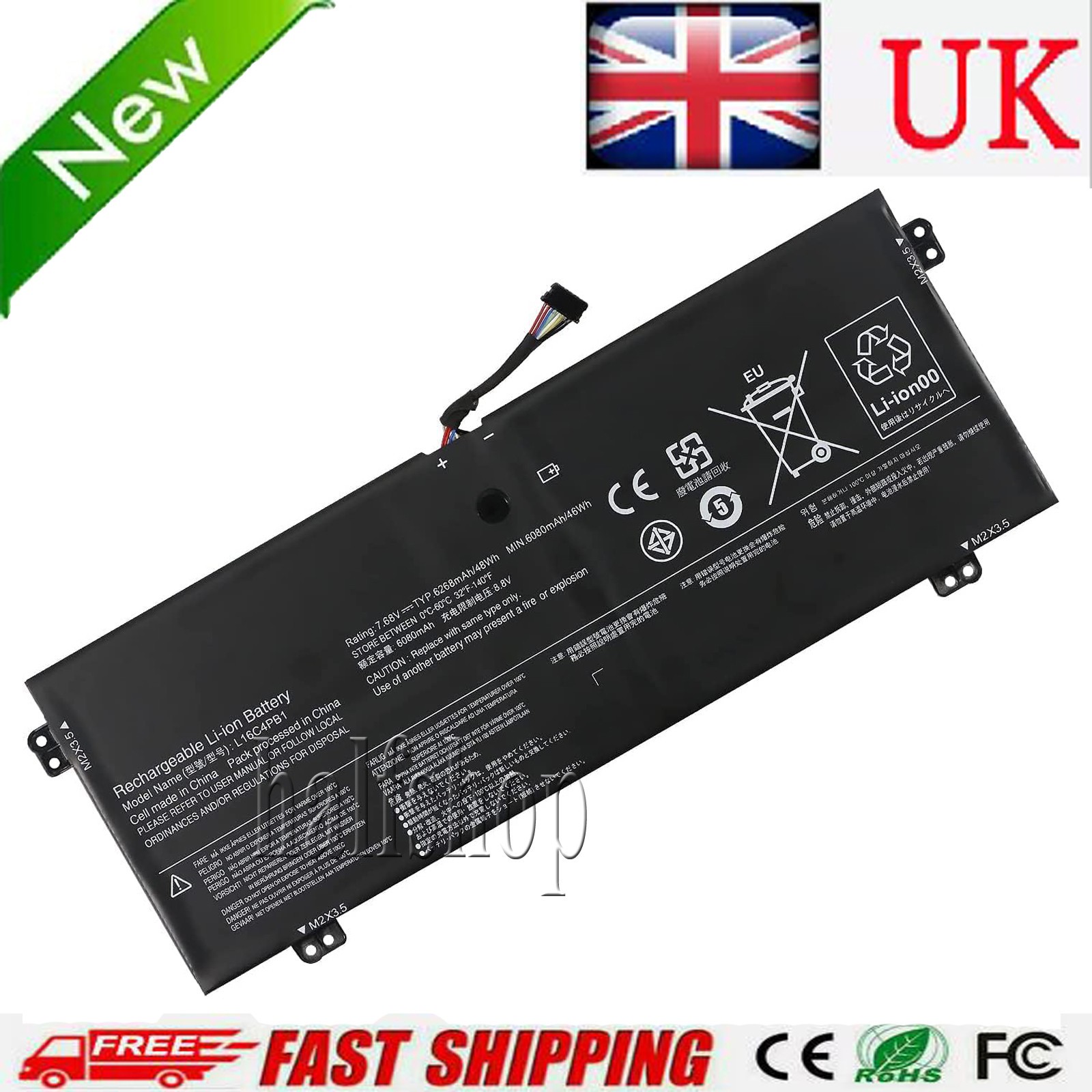 L16C4PB1 Battery For Lenovo YOGA 720-13IKB 730-13IKB 730-13IWL L16L4PB1 L16M4PB1