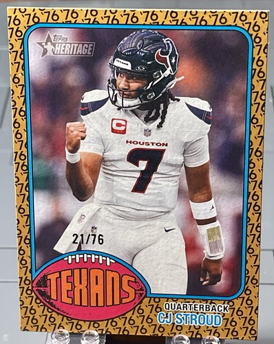 2026 Topps Heritage CJ Stroud Color of the Year /76 #386 Texans