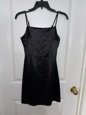 Altar’d State Mini Black Slip Dress Adjustable Straps Size Small