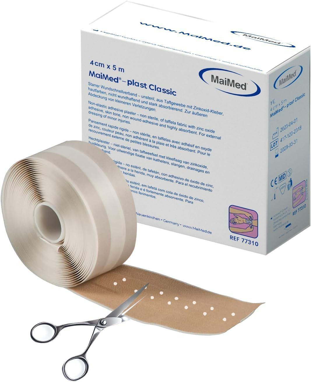 Wundpflaster, Pflaster Rolle Steril mit Starker Klebekraft, Hautfarben, 1 Stück