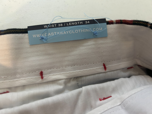 Castaway Tartan Plaid Golf Pants Nantucket Island Mens 38x34 Cotton Stretch NWT - Picture 9 of 11