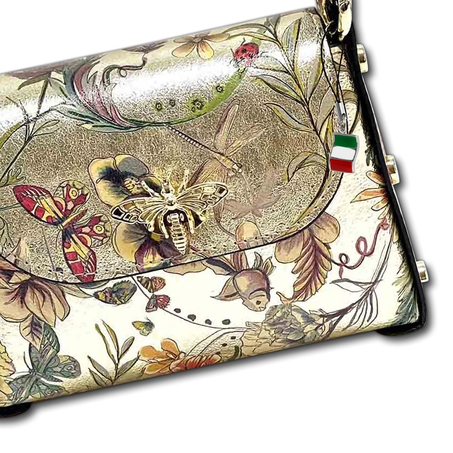 Florence Borsa a Tracolla Donna In Pelle Vera OTF832ZF Oro Metallizzato foto 3
