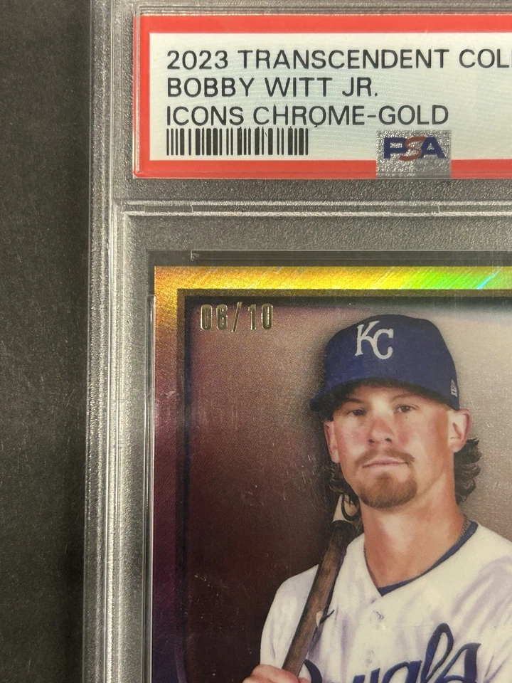 2023 Topps Transcendent Bobby Witt Jr. Gold /10 Icons Chrome PSA 9 #34 575 - Image 3 of 3