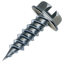 Malco 10X3/4 Zip-in Self-Piercing Sheet Metal Screws, 1/4" Slotted Hex Head