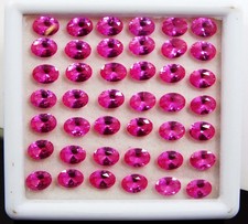 AAA 7x5 MM Natural Ceylon Pink Sapphire Loose Oval Gemstone Cut Lot 10 Pcs