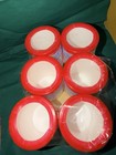 Budweiser Thermo Coasters Set of 6 Red/White Plastic Breweriana Koozies — photo 3