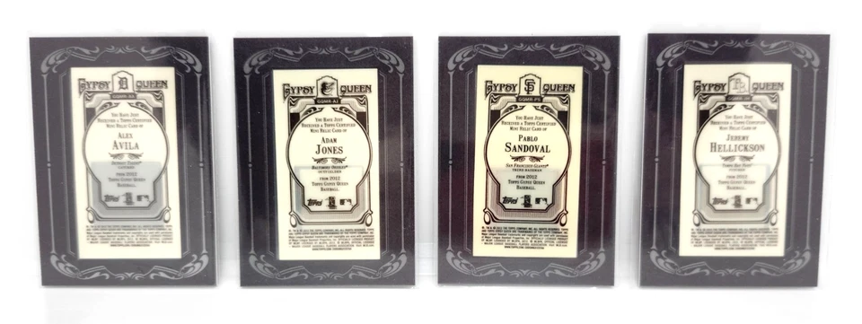 Lote de mini reliquias enmarcadas de 7 cartas Topps Gypsy Queen 2012 ~ Sandoval ~ Heyward ~ Jones Foto 3 de 4
