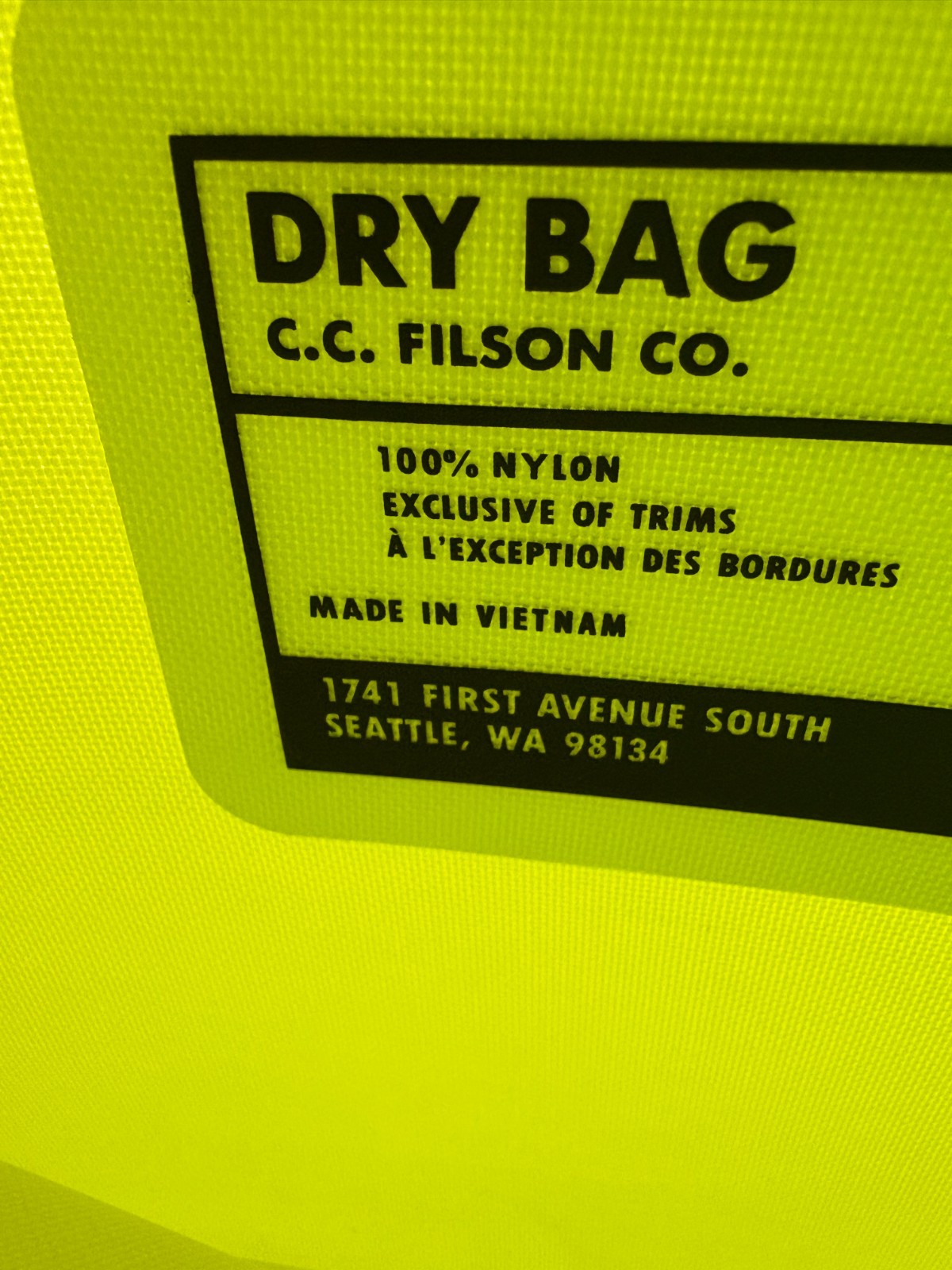 Filson Small Dry Bag 20261028 Laser Green Waterproof - New