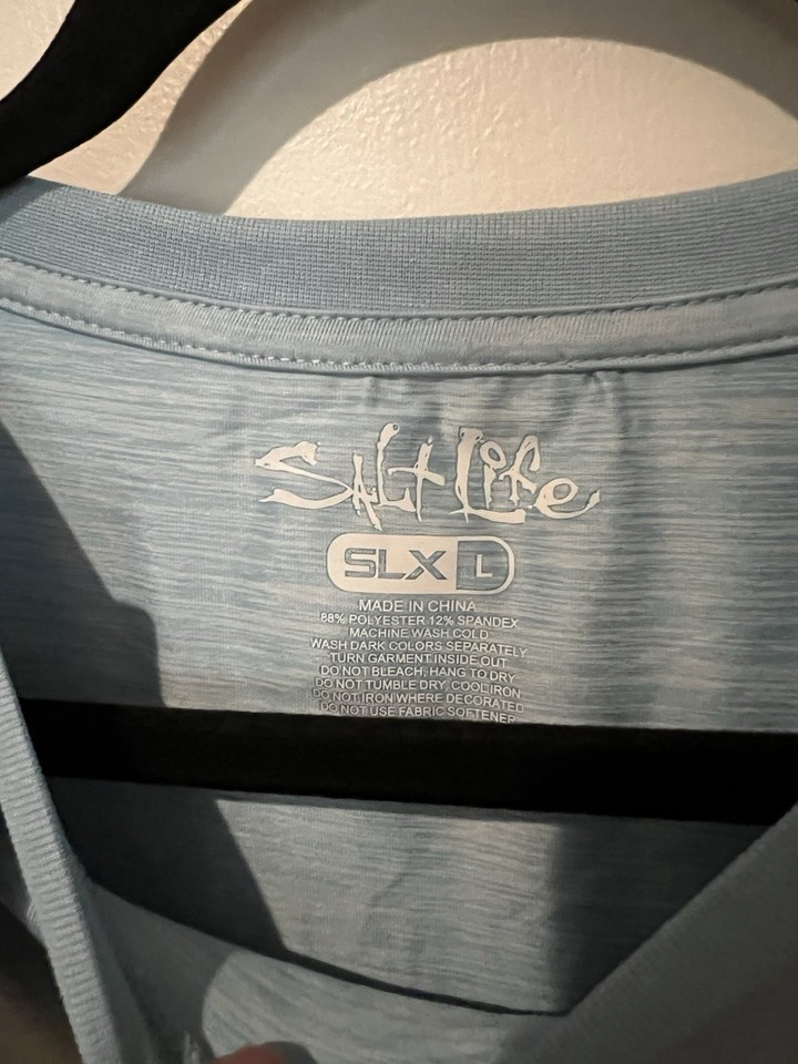 Hoodie Salt Life Homme – Gris/bleu, Motifs Crâne Et Hameçons, Taille M, état Correct