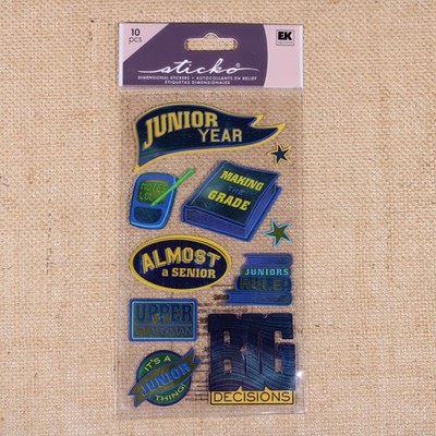 Sticko EK Success High School Junior Year Dimensional Metallic Stickers