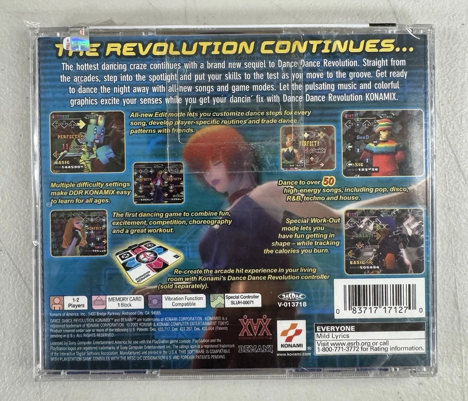 Dance Dance Revolution Konamix PS1 Sony Playstation 1 New Sealed - Image 2 of 2