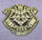 ANTIQUE RHINESTONE BADGE SHAPE CLIP ON PIN SCARF FUR COAT SHOE — photo 5
