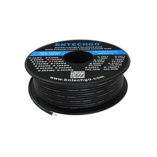 14 Gauge Silicone Wire Spool 100 ft Black Flexible 14 AWG Stranded Tinned Cop...
