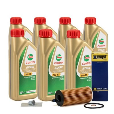 7L CASTROL EDGE 5W-30 M LL-04 + HENGST Ölfilter für BMW 1er 3er 5er X3 X5 X6 B58