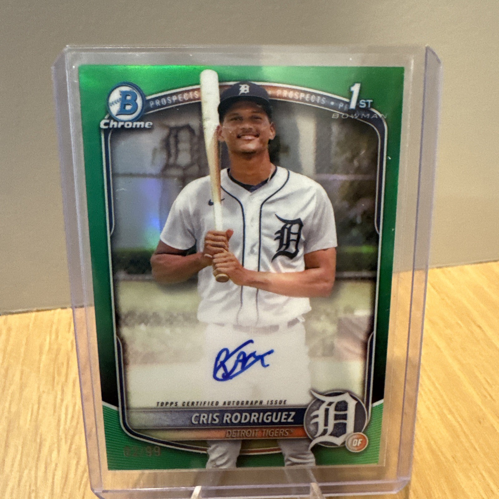 2025 Bowman Chrome CPA-CR Cris Rodriguez 1st Bowman Auto Green Refractor /99