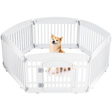 Expandable 6-Panel Pet Playpen   24  Indoor/Outdoor Puppy Fence for Medium Do...