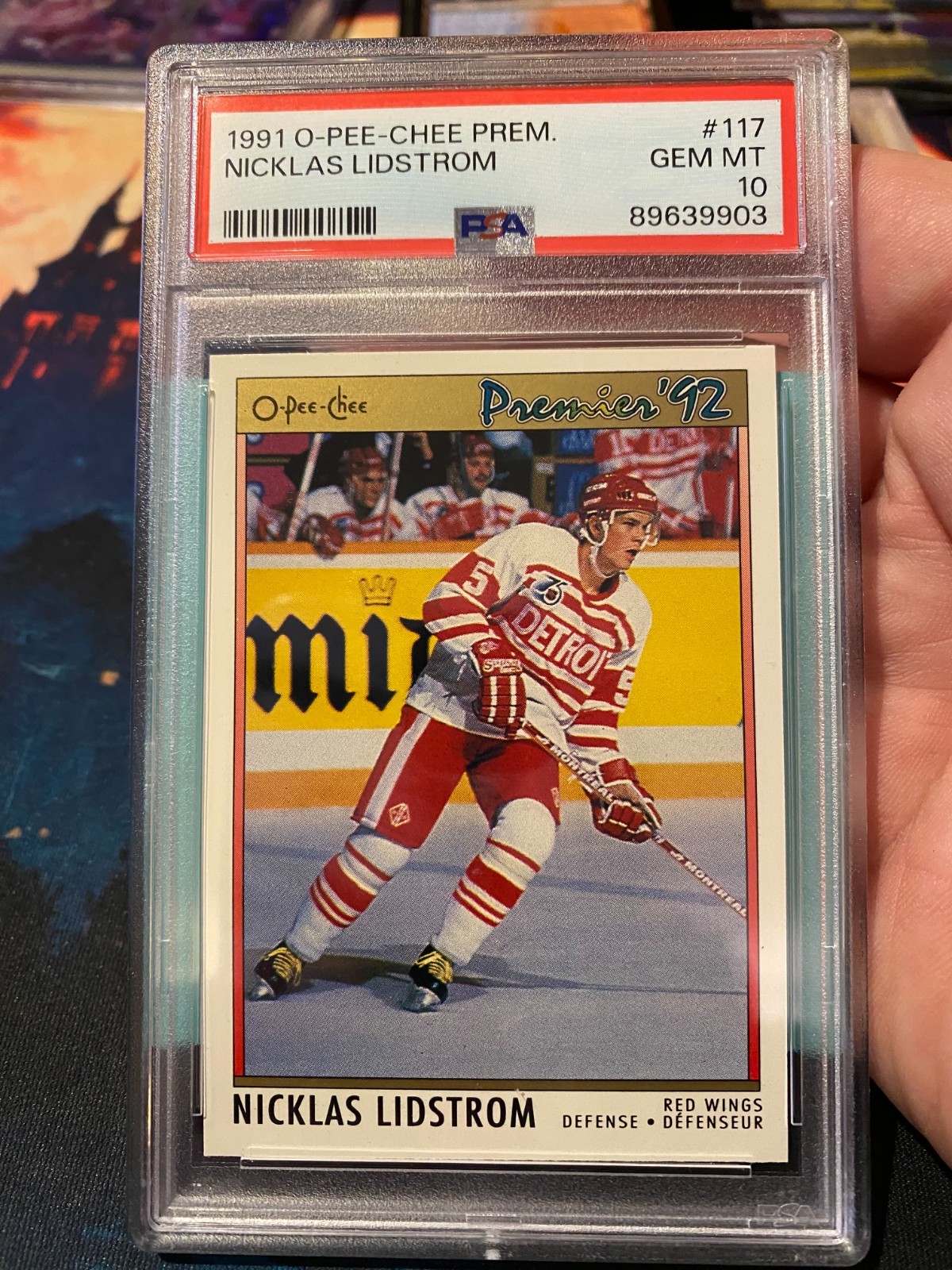 1991 OPC Premier Nicklas Lidstrom PSA 10 Rookie Card