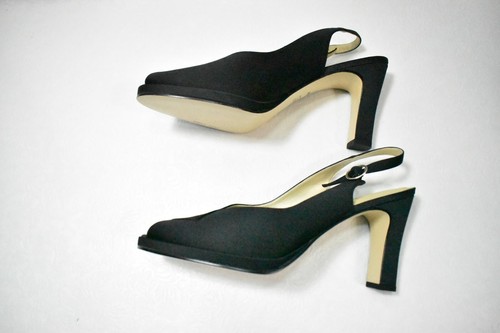 Libby Shoes Black High Heels Fabric Size 9 Women's - Picture 5 of 8