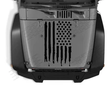 Distressed USA flag Hood vinyl sticker decal - Fits any Jeep wrangler jk tj 23Z